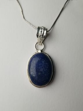 Vintage Lapis Pendant In Silver